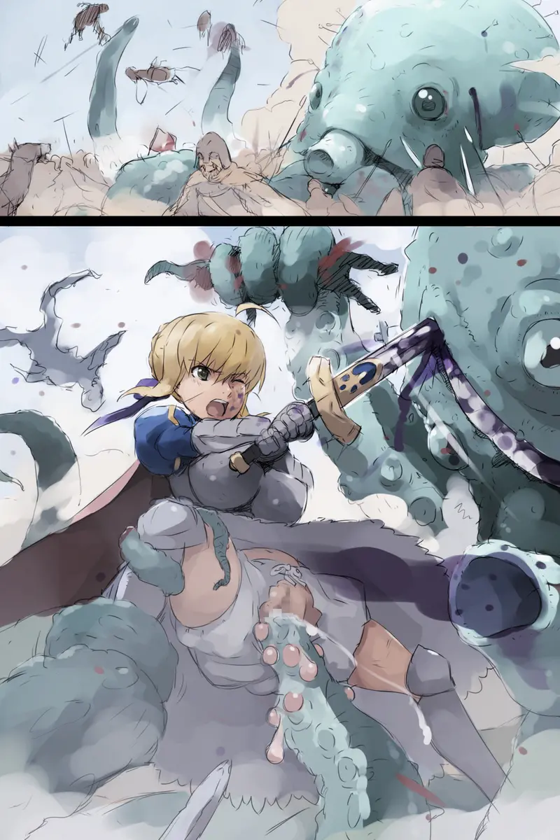 Shuudan Haramashi Yuuhei Shussan Bakunyuu Fate Saber (Arthur-Ou) | Gang-Banged, Prison-Birthing Big Boobed King Arthur